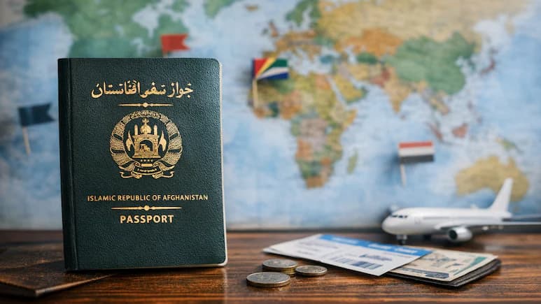 Global passport mobility concept showing Afghanistan travel access limitations