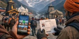Pilgrims during Char Dham Yatra registration 2026